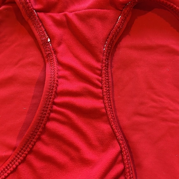 Lauren Ralph Lauren Ruffle One Piece Red Swimsuit Size 8 - Picture 5 of 6